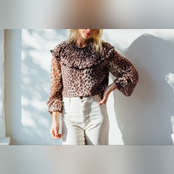 Jonathan Simkhai Felicity Chiffon Blouse - Picture 1 of 15